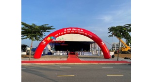 Cổng hơi cho sự kiện khởi công dự án nhà ở xã hội Sonadezi Hữu Phước