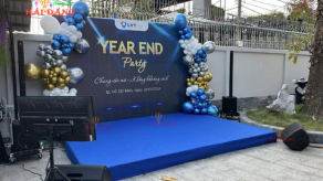 Dịch vụ cho thuê trang trí photobooth, backdrop check in tiệc tất niên