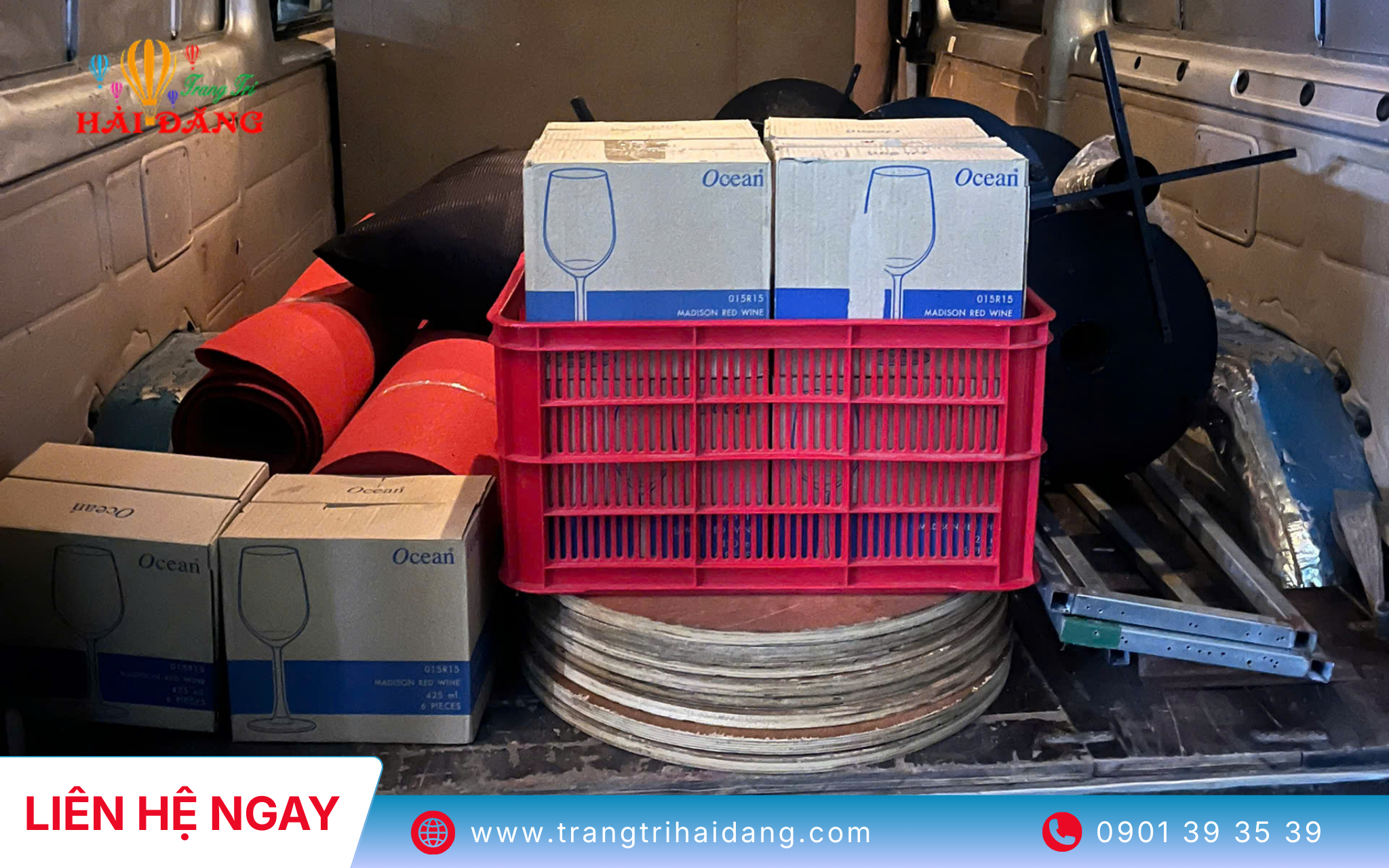 Ly cho thuê được vệ sinh sạch bóng, đóng thùng an toàn trước khi giao