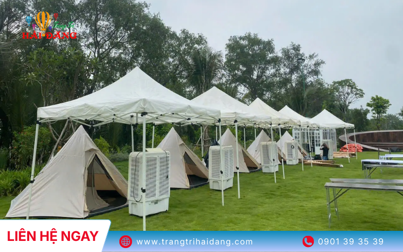 Trang Trí Hải Đăng cung cấp lều bạt trắng sạch, thi công đúng tiến độ